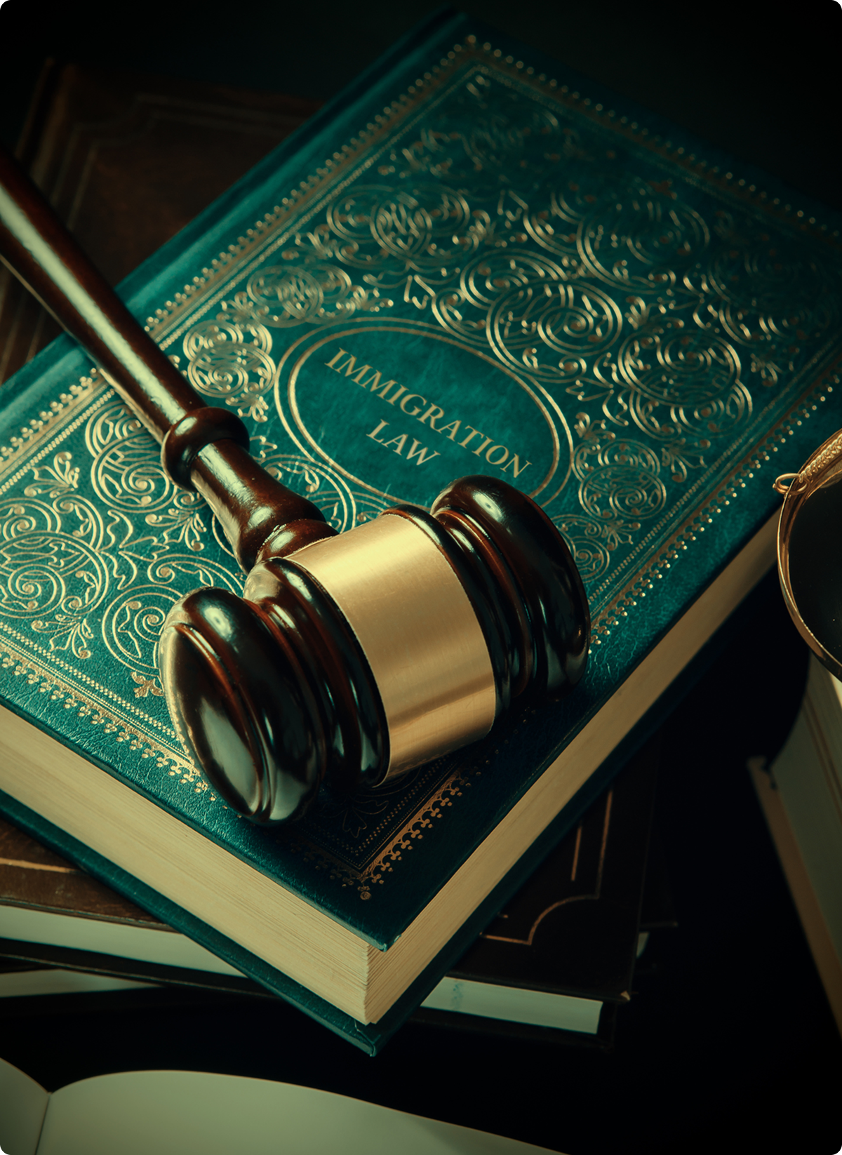 Gavel on immigration law book