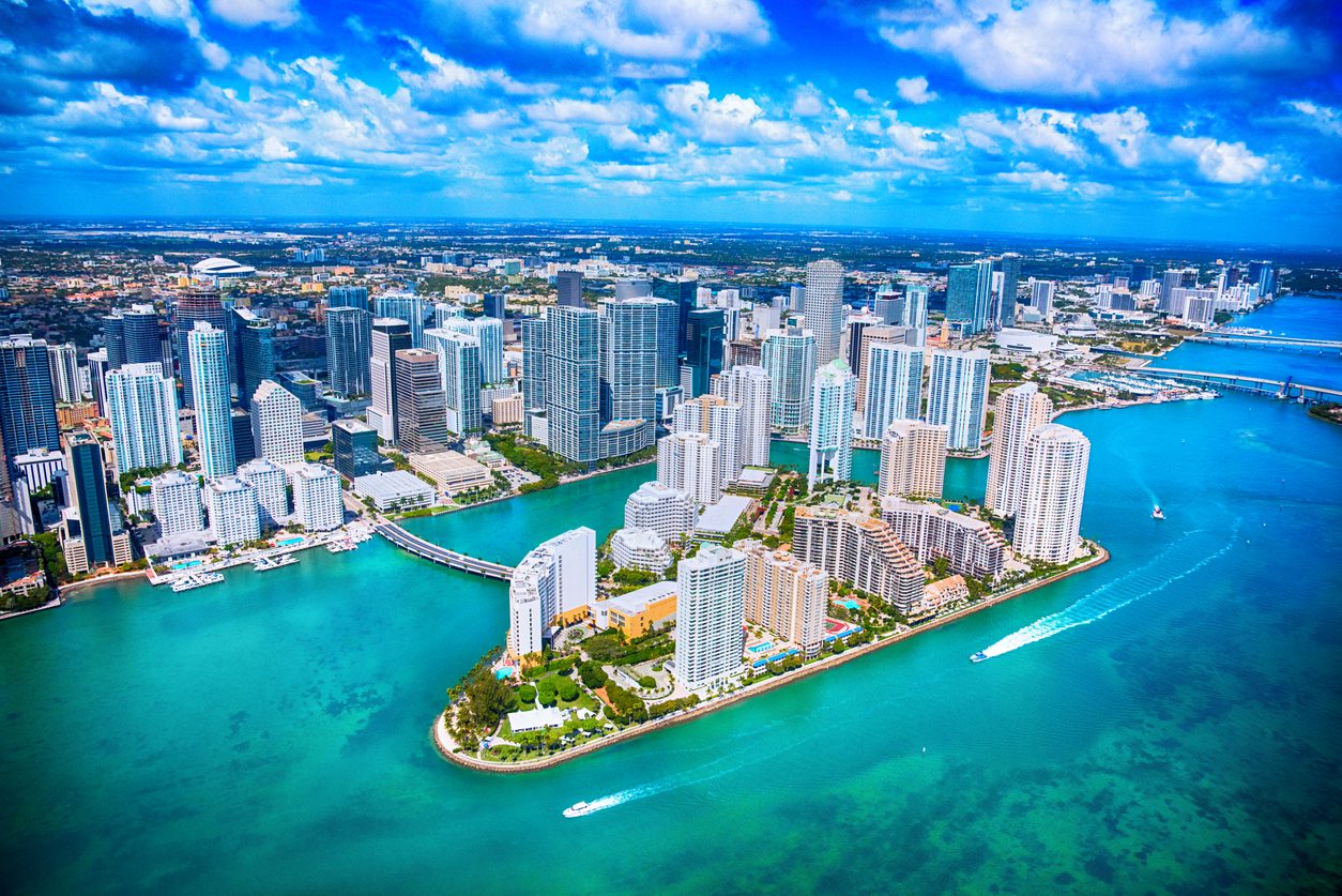 A view of the city from above.